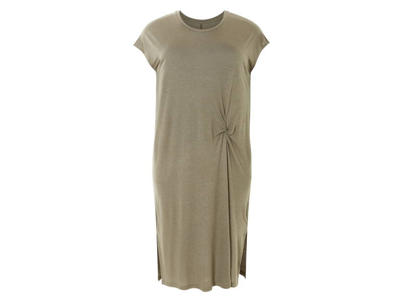 esmara® Dámské lněné šaty XXL (khaki, Xxl(52/54))