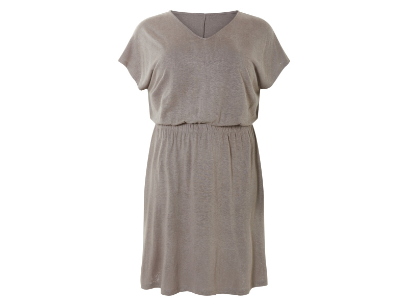 esmara® Dámské lněné šaty XXL (taupe, 3Xl(56/58))