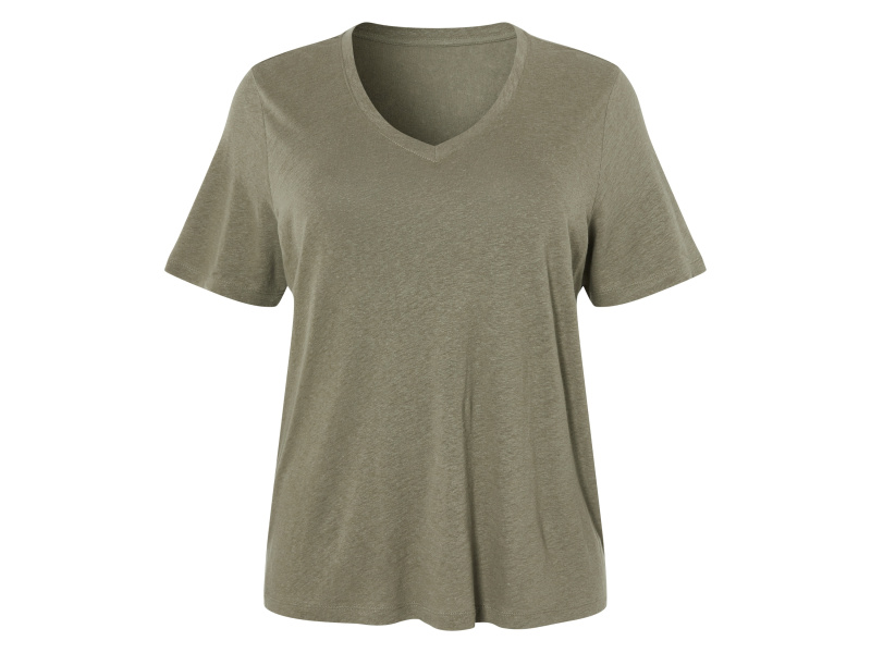 esmara® Dámské lněné triko XXL (olivová, 3Xl(56/58))