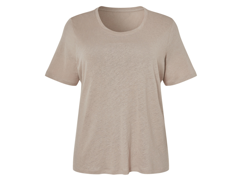 esmara® Dámské lněné triko XXL (hnědá, 3Xl(56/58))
