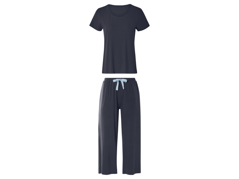 esmara® Dámské pyžamo s kulatým výstřihem (navy modrá, XS (32/34))