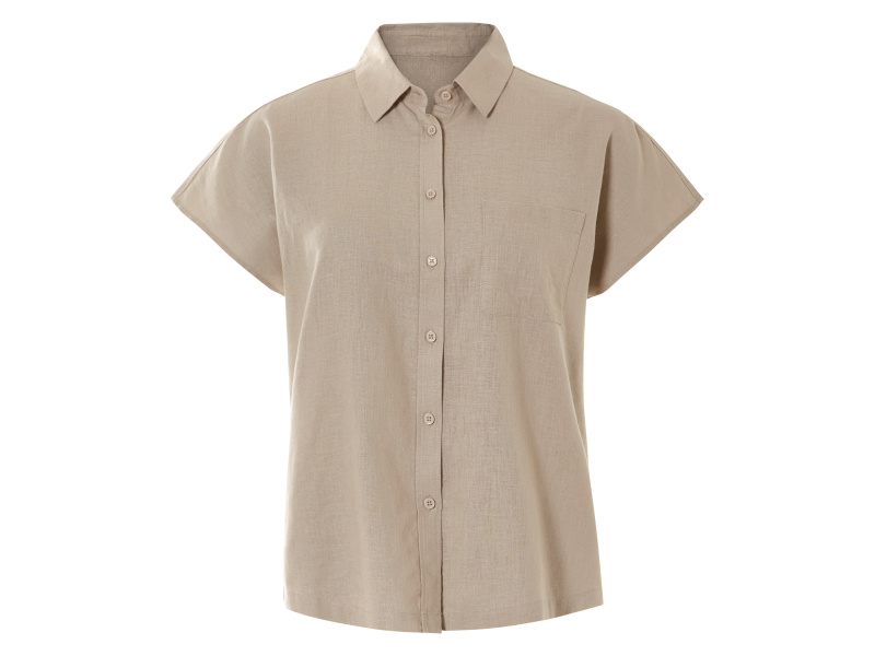 esmara® Dámská lněná blůza (taupe, 40)
