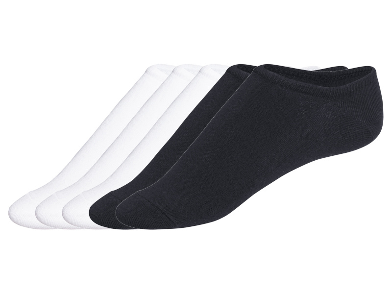 Livergy® Pánské nízké ponožky s BIO bavlnou, 5 párů (bílá/černá, 43-46)