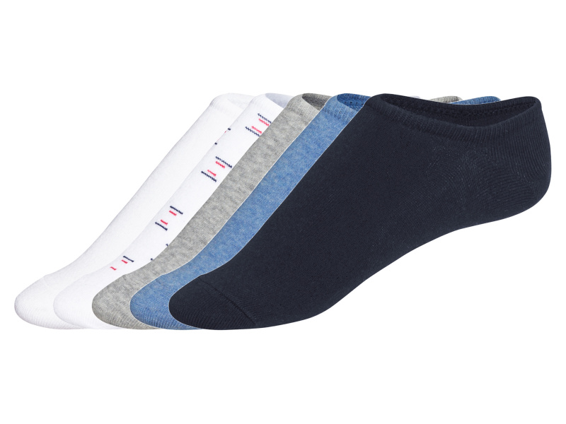 Livergy® Pánské nízké ponožky s BIO bavlnou, 5 párů (šedá/modrá/bílá, 43-46)