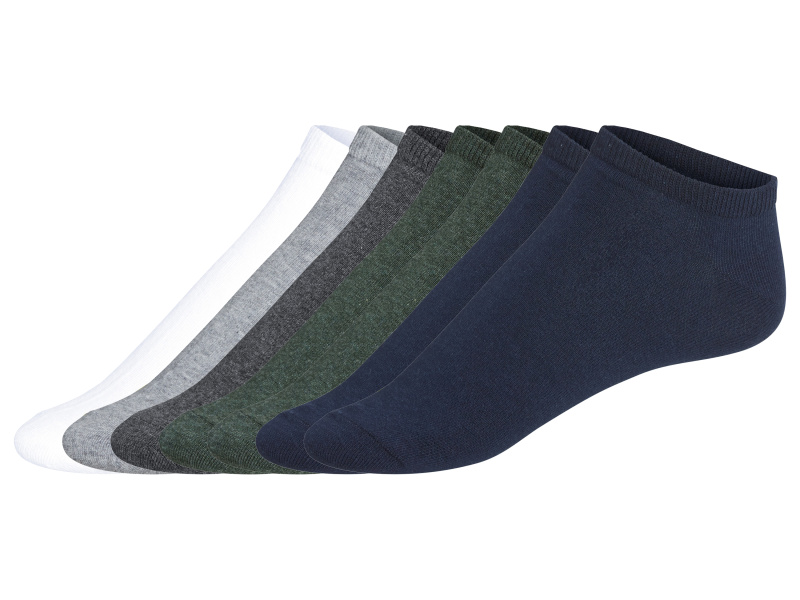 Livergy® Pánské nízké ponožky, 7 párů (šedá / bílá / zelená / navy modrá, 39-42)