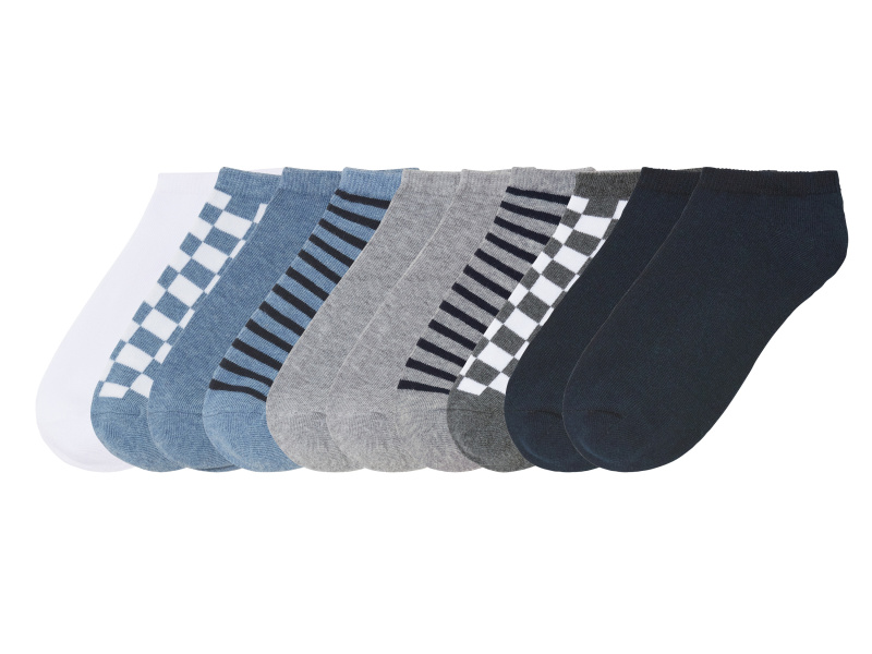pepperts!® Dětské nízké ponožky s BIO bavlnou, 10 párů (modrá / bílá / šedá / navy modrá, 39-42)