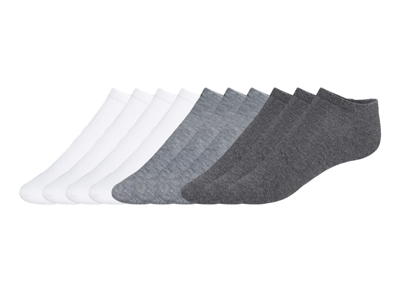 Livergy® Pánské nízké ponožky, 10 párů (šedá/bílá, 39-42)