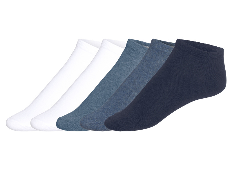 Livergy® Pánské nízké ponožky s BIO bavlnou, 5 párů (modrá / navy modrá / bílá, 43-46)
