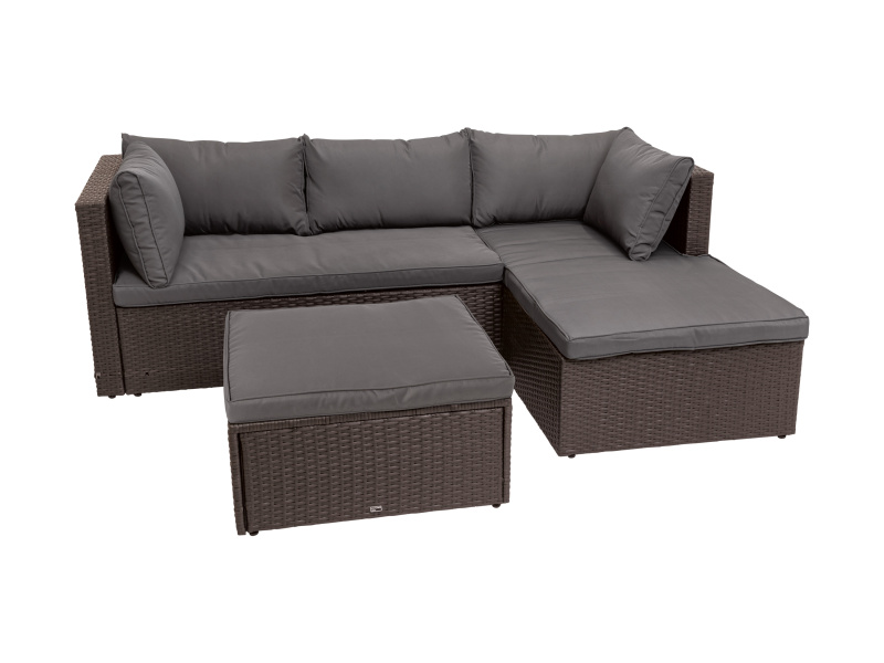 Livarno home Rohová sedací souprava, hnědá