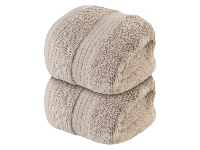 Livarno home Froté ručník pro hosty, 30 x 50 cm, 500 g/m2, 2 kusy (béžová)