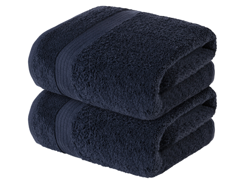 Livarno home Froté ručník, 50 x 100 cm, 500 g/m2, 2 kusy (tmavě modrá)