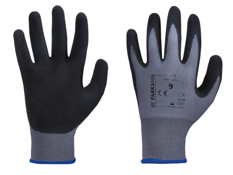 Parkside® Pracovní rukavice (šedá/černá/modrá, 9)