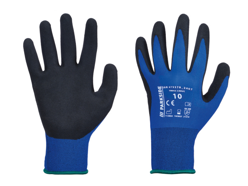 Parkside® Pracovní rukavice (modrá/černá/zelená, 10)