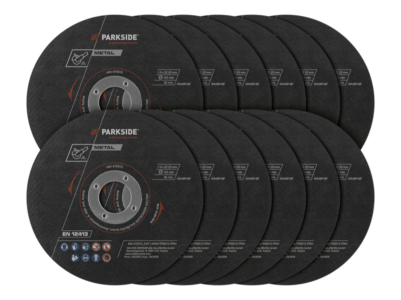 Parkside Performance® Sada řezných kotoučů, 12dílná / Sada hrubovacích kotoučů, 4dílná (sada řezných kotoučů, 12dílná)