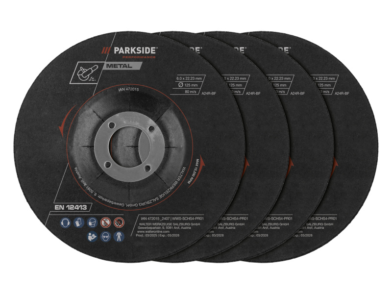 Parkside Performance® Sada řezných kotoučů, 12dílná / Sada hrubovacích kotoučů, 4dílná (sada hrubovacích kotoučů, 4dílná)