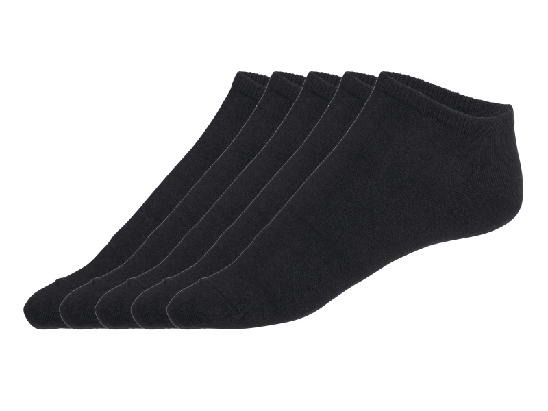 Livergy® Pánské nízké ponožky s BIO bavlnou, 5 párů (černá, 39-42)