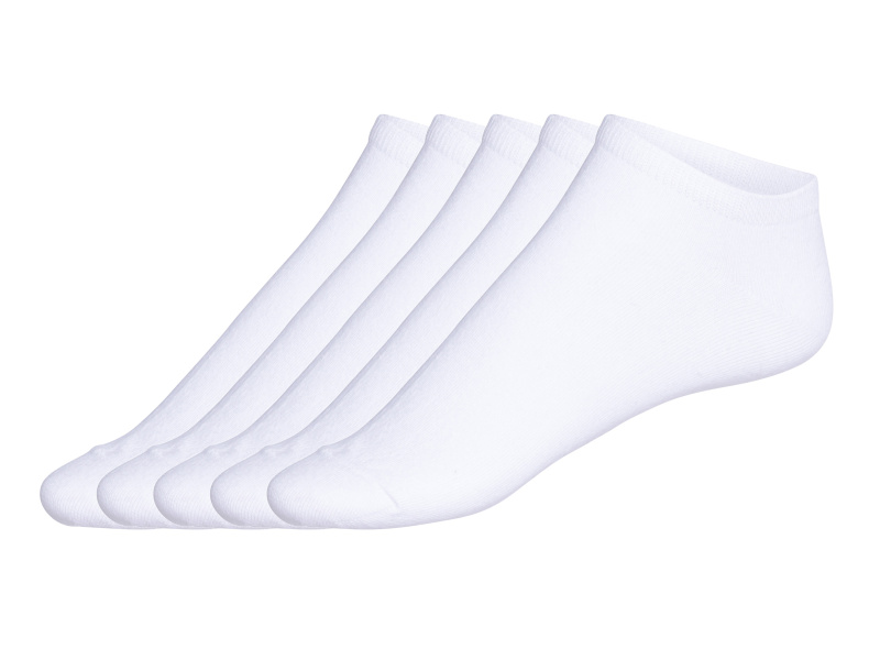 Livergy® Pánské nízké ponožky s BIO bavlnou, 5 párů (bílá, 43-46)