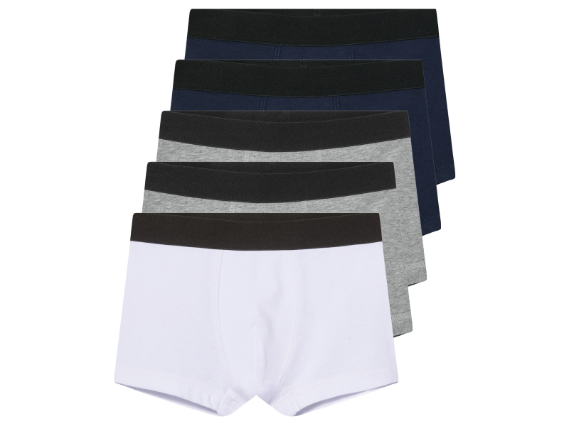 lupilu® Chlapecké boxerky s BIO bavlnou, 5 kusů (navy modrá / šedá / bílá, 110/116)