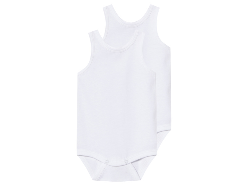 lupilu® Dětské body, 2 kusy (bílá, 86/92)