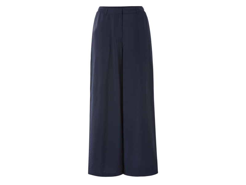 esmara® Dámské kalhoty se širokými nohavicemi, z elegantního kepru (navy modrá, 40)