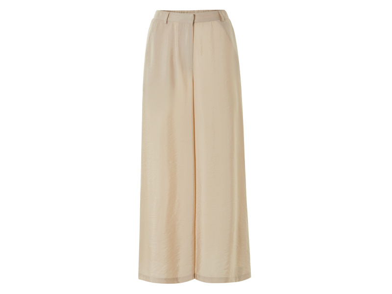 esmara® Dámské kalhoty se širokými nohavicemi, z elegantního kepru (béžová, 46)