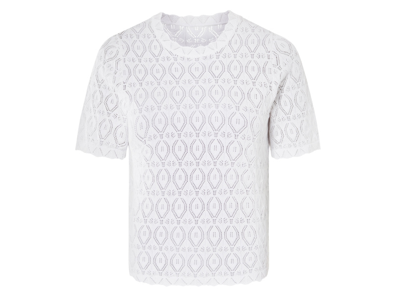 esmara® Dámské ažurové triko (bílá, M(40/42))