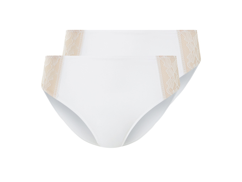 esmara® Dámské kalhotky s krajkou, 2 kusy (bílá, S(36/38))