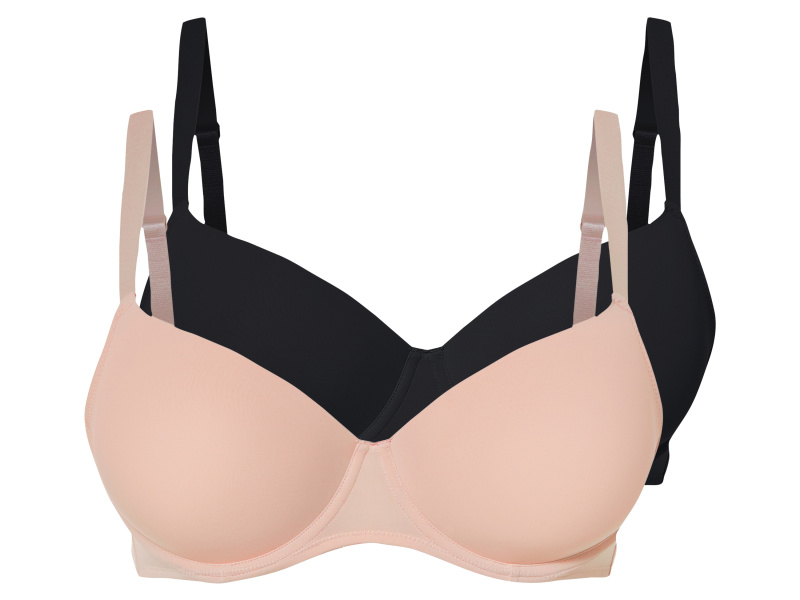 esmara® Dámská podprsenka Xxl, 2 kusy (černá/béžová, 90C)