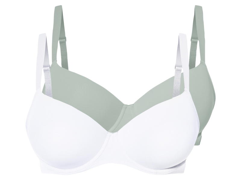 esmara® Dámská podprsenka Xxl, 2 kusy (mintová/bílá, 95D)