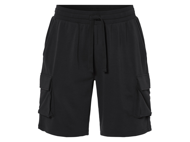 Livergy® Pánské teplákové cargo bermudy (černá, M (48/50))