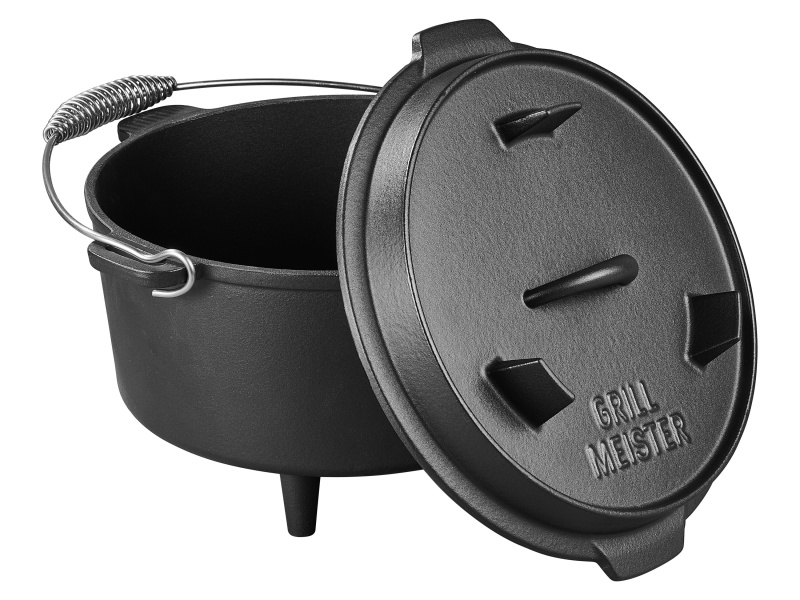 Grillmeister Litinová grilovací pánev / Pekáč na chléb / Holandská trouba (holandská trouba, 4,2 l)