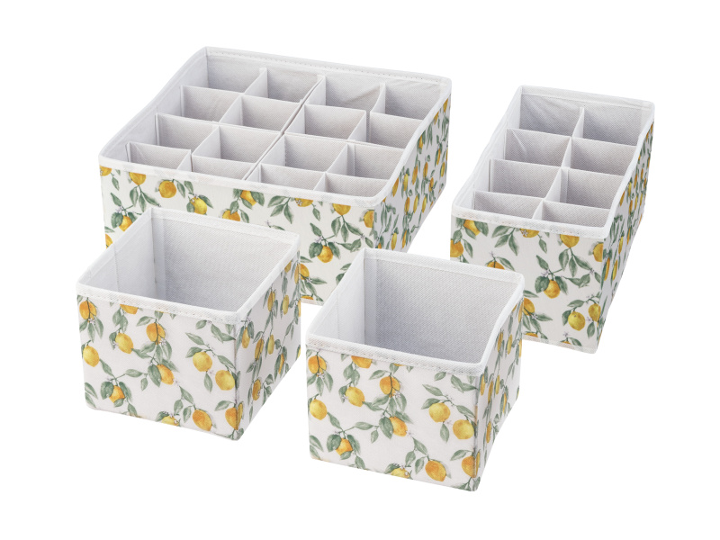 Livarno home Organizér do zásuvky, 4 kusy (bílá/žlutá)