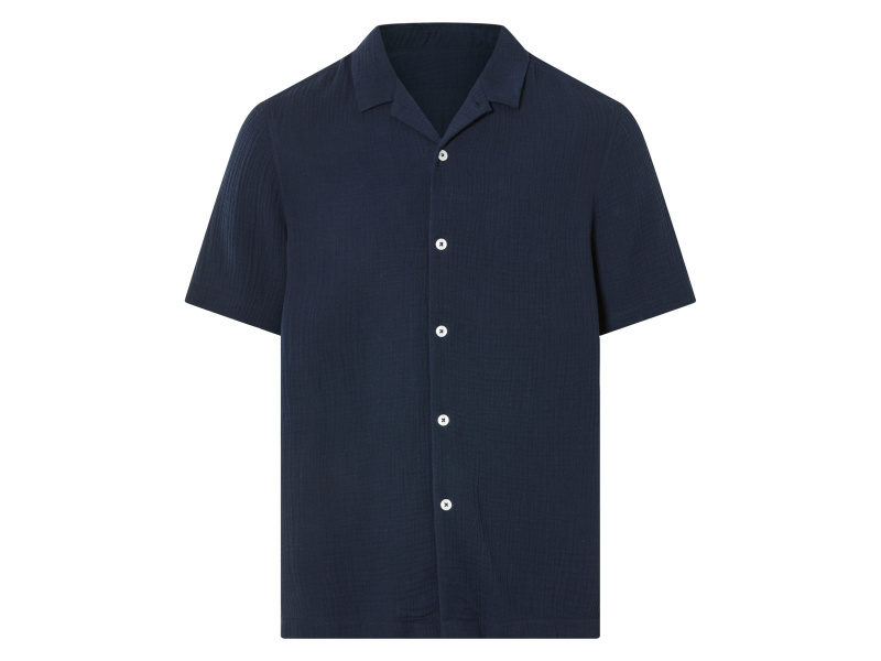 Livergy® Pánská mušelínová košile (navy modrá, M (39/40))