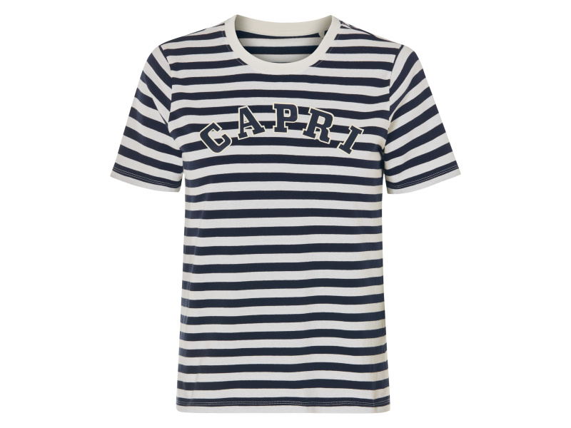 esmara® Dámské triko, z čisté bavlny (pruhy / navy modrá / bílá, M(40/42))