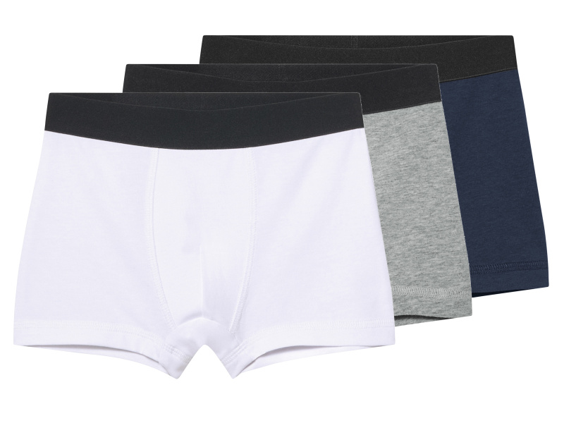 lupilu® Chlapecké boxerky s BIO bavlnou, 3 kusy (navy modrá / šedá / bílá, 110/116)