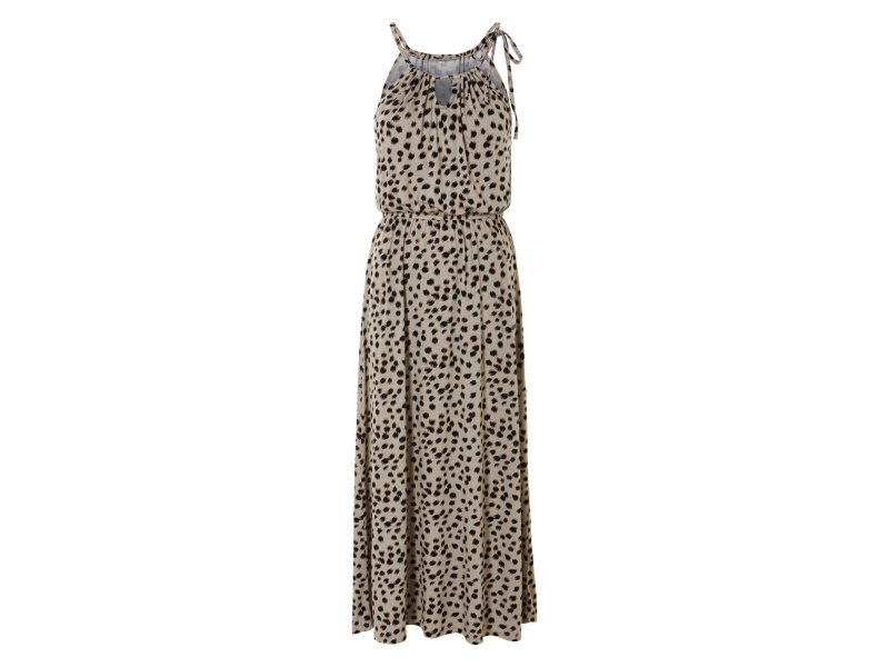 esmara® Dámské maxi šaty (béžová/černá, S(36/38))