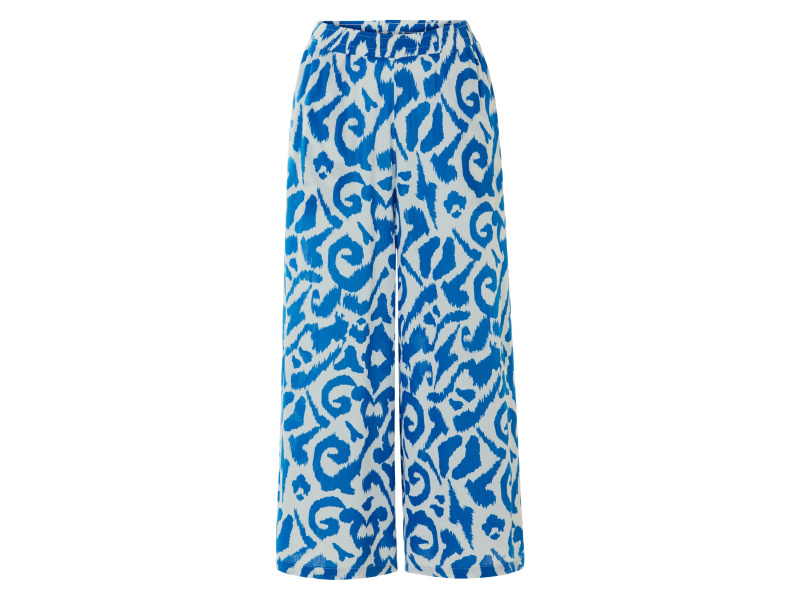 esmara® Dámské kalhoty se širokými nohavicemi (vzor/modrá, M(40/42))