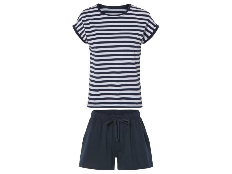esmara® Dámské pyžamo (navy modrá / bílá, XS (32/34))
