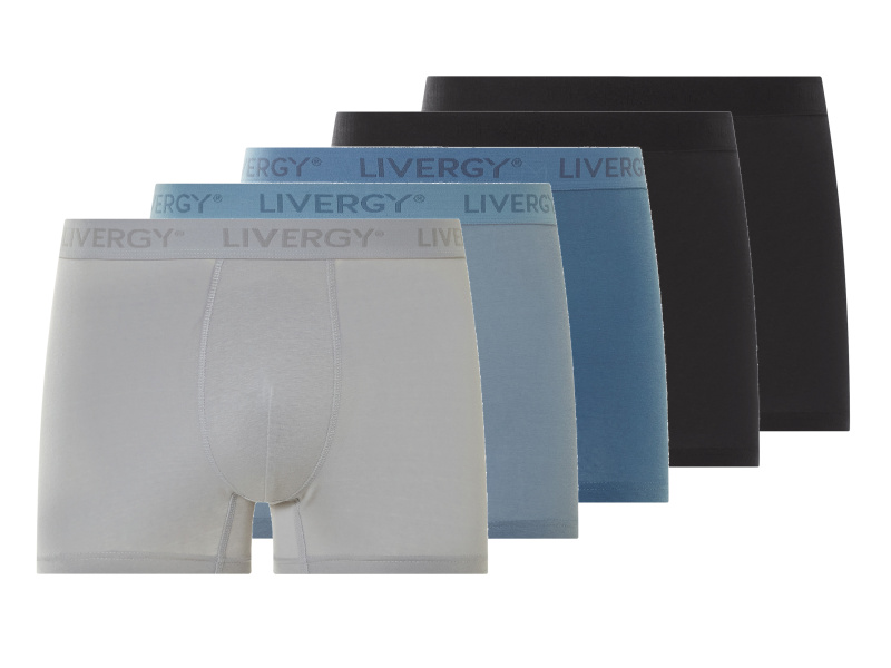 Livergy® Pánské boxerky, 5 kusů (černá / navy modrá, 5/M)