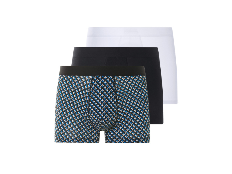 Livergy® Pánské boxerky, 3 kusy (černá/bílá/geometrická, 6/L)