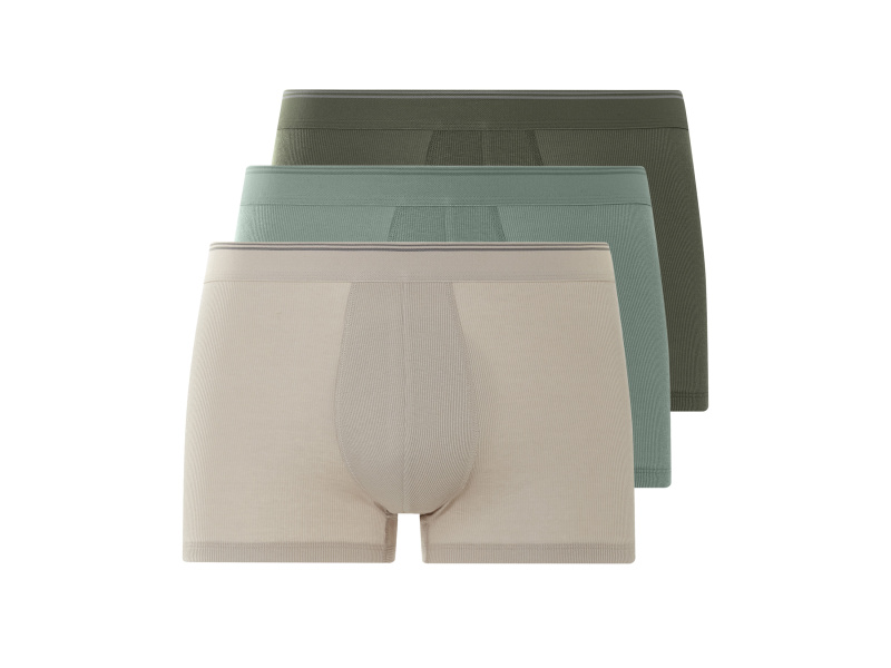 Livergy® Pánské boxerky, 3 kusy (tmavě zelená / zelená / béžová, 4/S)