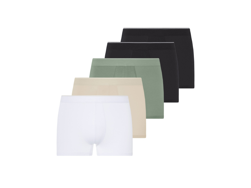 Livergy® Pánské boxerky, 5 kusů (černá/zelená/béžová/bílá, 5/M)