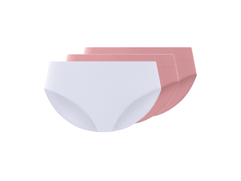 esmara® Dámské bezešvé kalhotky, 3 kusy (růžová/bílá, M (40/42))
