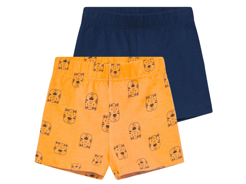 lupilu® Dětské šortky, 2 kusy (navy modrá / oranžová, 50/56)