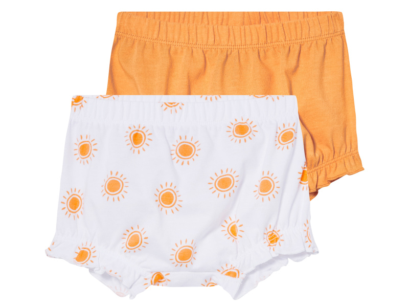 lupilu® Dětské šortky, 2 kusy (bílá/oranžová, 62/68)