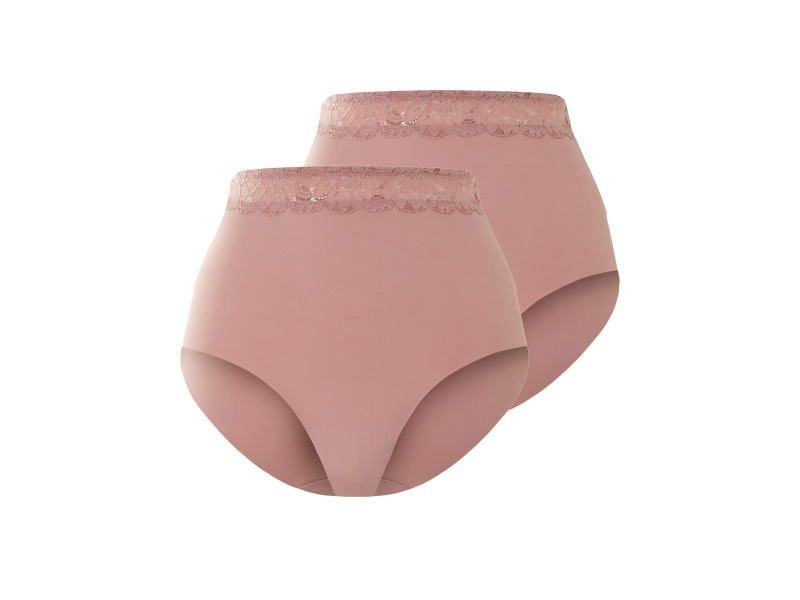 esmara® Dámské bezešvé kalhotky s vysokým pasem, 2 kusy (světle růžová, Xl(48/50))