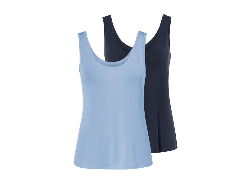 esmara® Dámský top, 2 kusy (navy modrá / světle modrá, S(36/38))