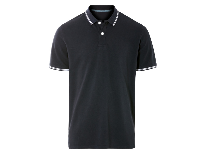 Livergy® Pánské polotriko "Regular Fit", s kontrastními pruhy (navy modrá, S (44/46))