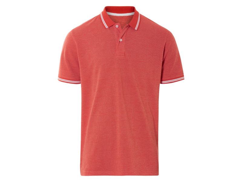 Livergy® Pánské polotriko "Regular Fit", s kontrastními pruhy (oranžová, M (48/50))