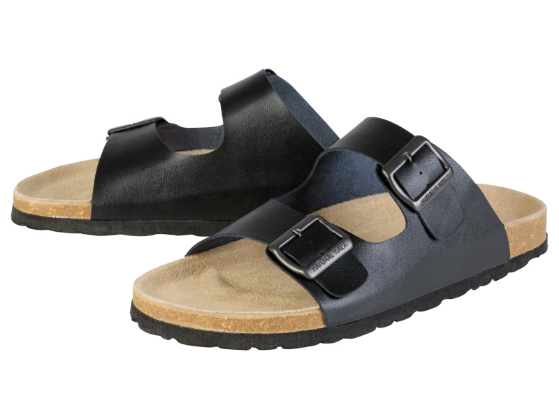 Livergy® Pánské kožené pantofle (černá, 43)